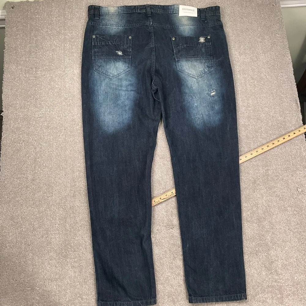 Southpole Jeans Mens 44 Blue Fade Distressed Shredded‎ Streetwear Y2K Denim